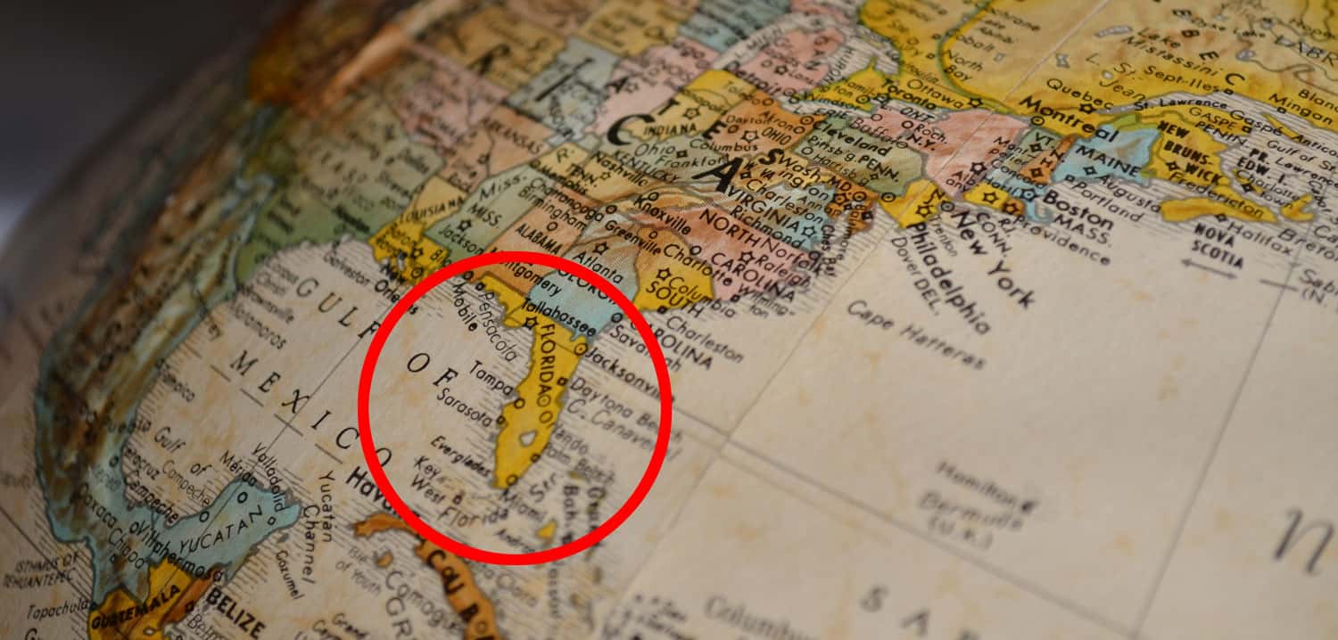 A photo of Florida on the map. Credit: Pexels